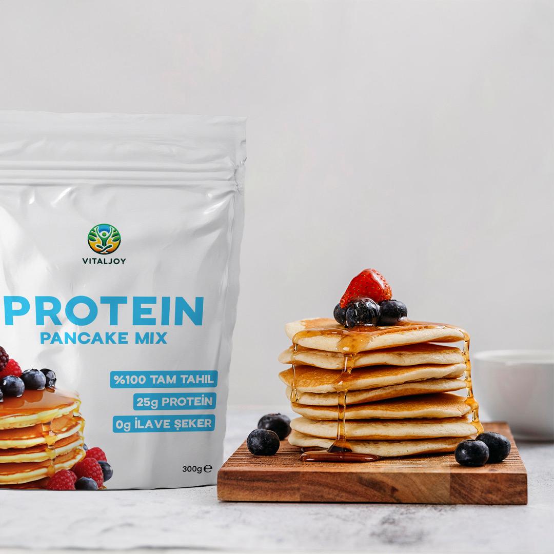 Protein Pankek & Waffle Karışımı (300 g) - 5 Porsiyon, Her Porsiyon 25 g Protein, %100 Tam Tahıl